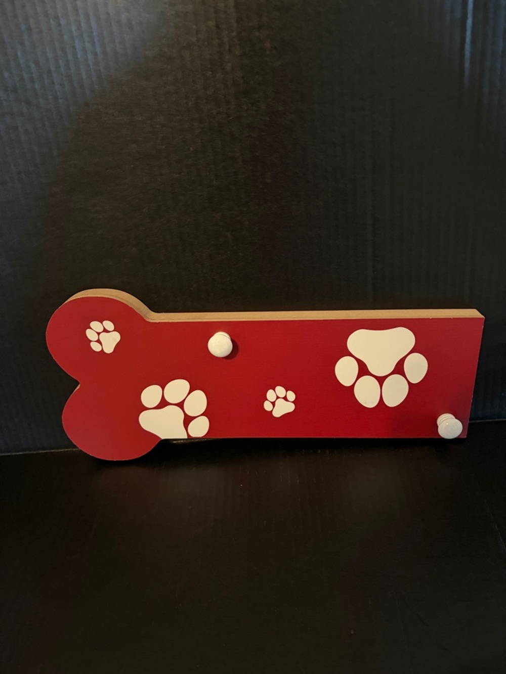 Red Paw Print Dog Leash and Accessory Hanger